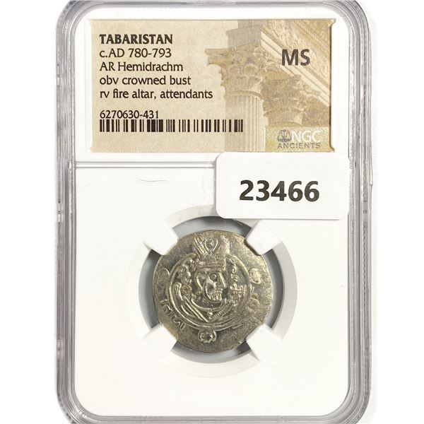 AD 780-793 Tabaristan AR Hemidrachm NGC MS