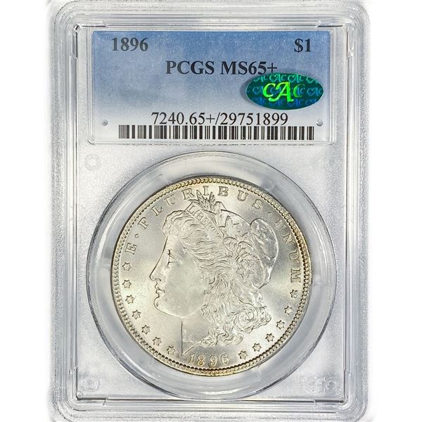 1896 CAC Morgan Silver Dollar PCGS MS65+