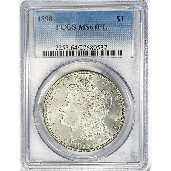 1898 Morgan Silver Dollar PCGS MS64 PL