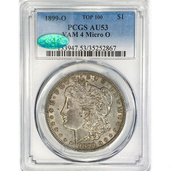 1899-O CAC Morgan Silver Dollar PCGS AU53 VAM-4