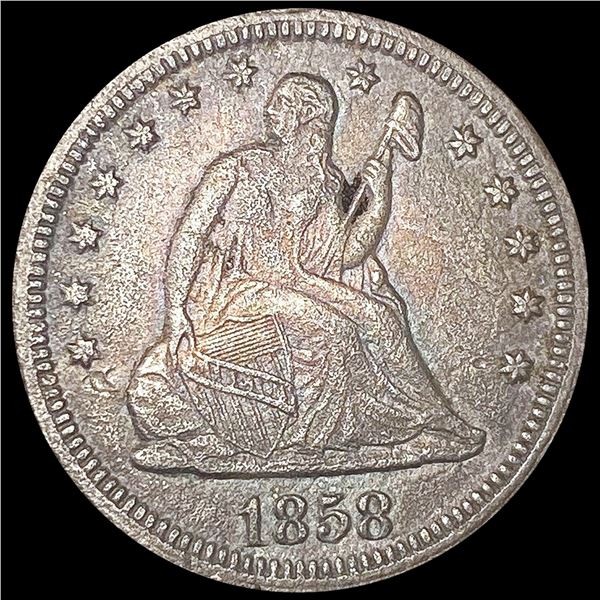 1858 Seated Liberty Quarter NEARLY UNCIRCULATED