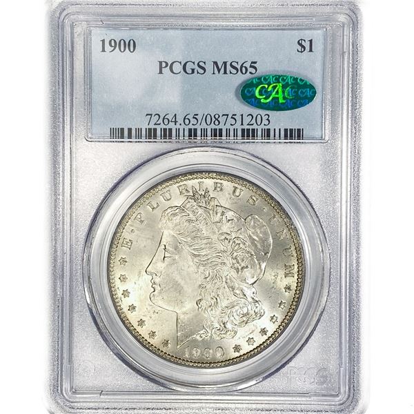 1900 CAC Morgan Silver Dollar PCGS MS65