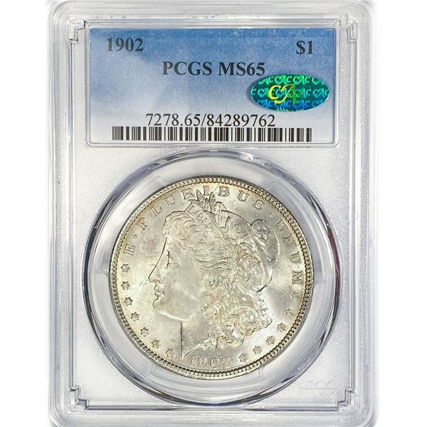 1902 CAC Morgan Silver Dollar PCGS MS65