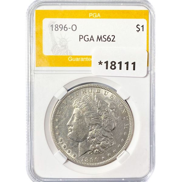 1896-O Morgan Silver Dollar PGA MS62