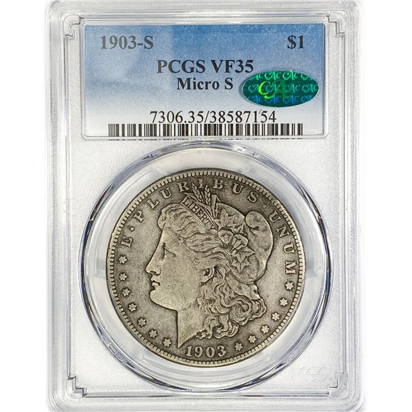 1903-S CAC Morgan Silver Dollar PCGS VF35 Micro S