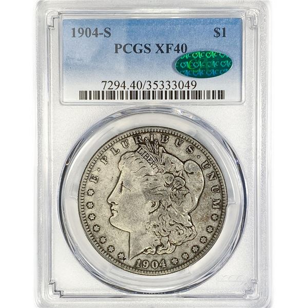 1904-S CAC Morgan Silver Dollar PCGS XF40
