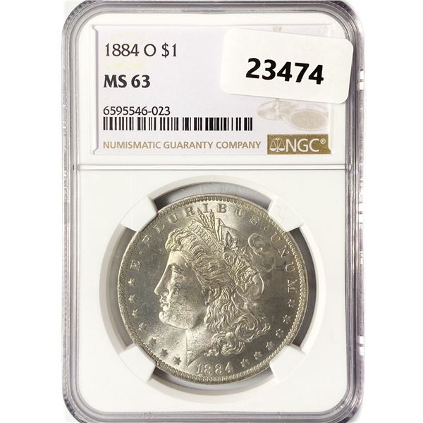 1884-O Morgan Silver Dollar NGC MS63