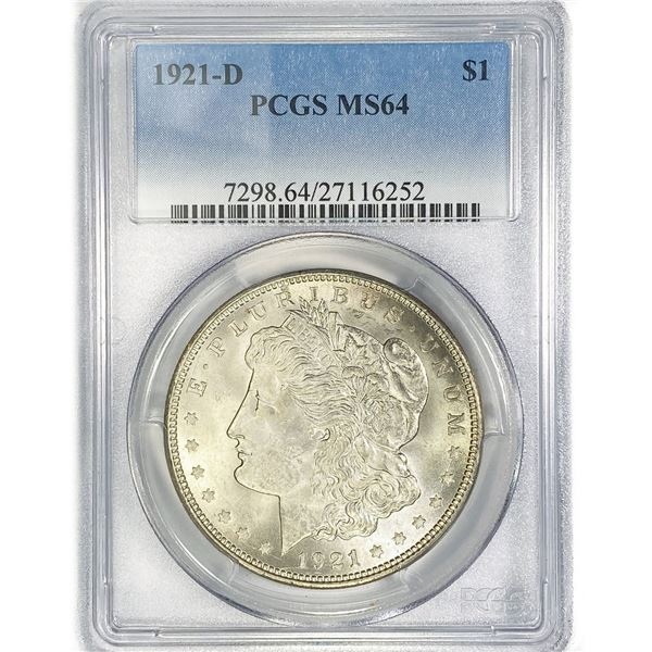 1921-D Morgan Silver Dollar PCGS MS64