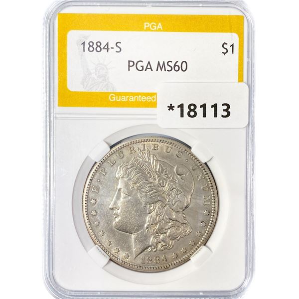 1884-S Morgan Silver Dollar PGA MS60