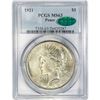 Image 1 : 1921 CAC Silver Peace Dollar PCGS MS63