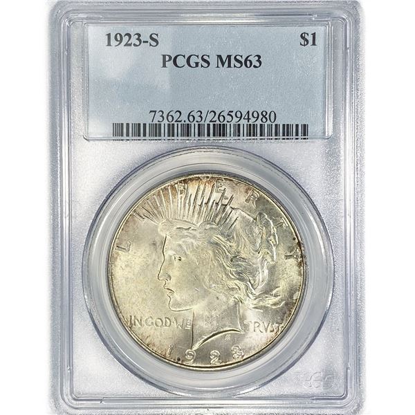 1923-S Silver Peace Dollar PCGS MS63