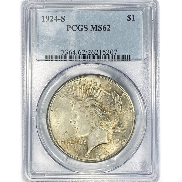 1924-S Silver Peace Dollar PCGS MS62