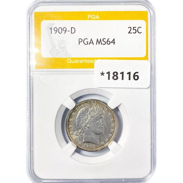 1909-D Barber Quarter PGA MS64