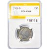 Image 1 : 1909-D Barber Quarter PGA MS64