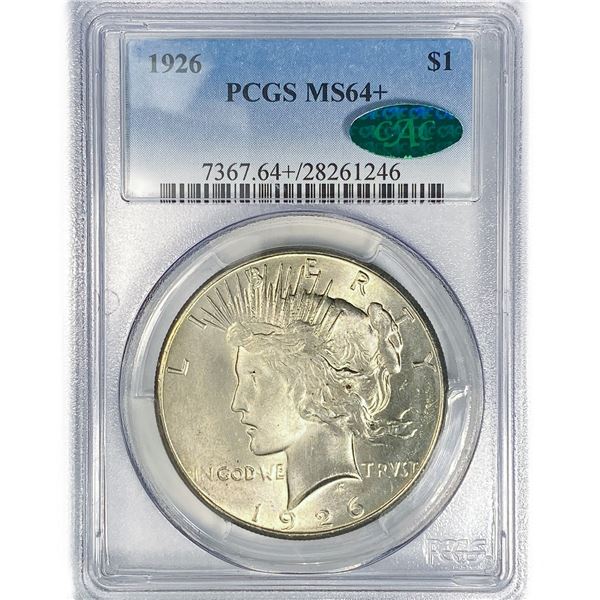 1926 CAC Silver Peace Dollar PCGS MS64+