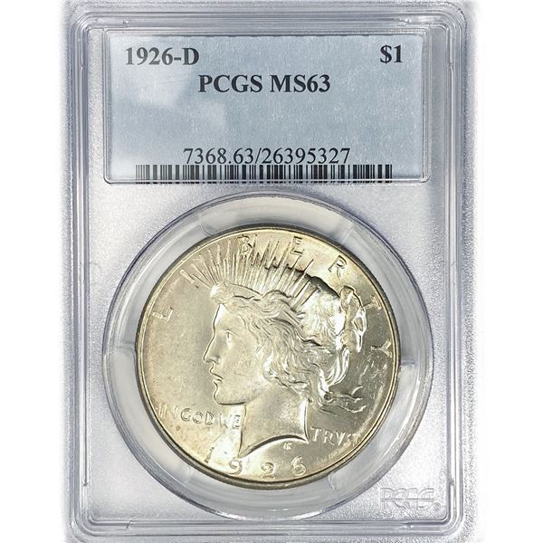1926-D Silver Peace Dollar PCGS MS63