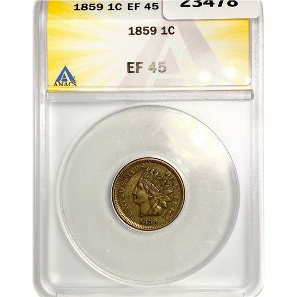 1859 Indian Head Cent ANACS EF45