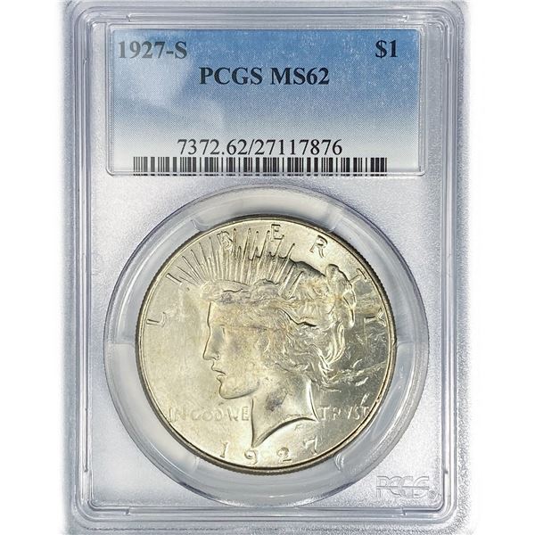 1927-S Silver Peace Dollar PCGS MS62
