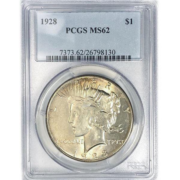 1928 Silver Peace Dollar PCGS MS62