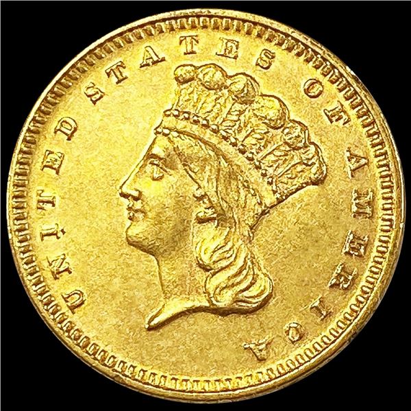 1873 Open 3 Rare Gold Dollar UNCIRCULATED