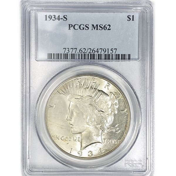 1934-S Silver Peace Dollar PCGS MS62