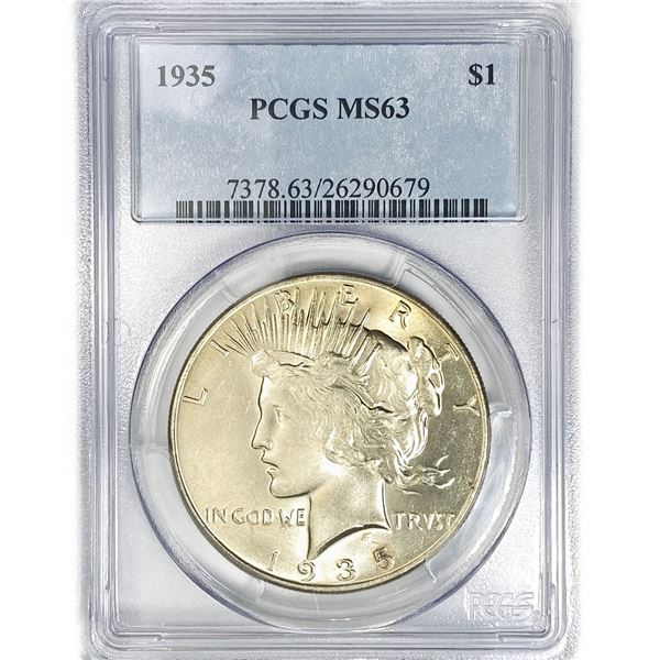 1935 Silver Peace Dollar PCGS MS63