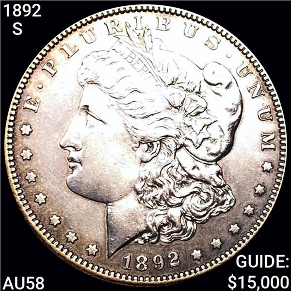 1892-S Morgan Silver Dollar CHOICE AU