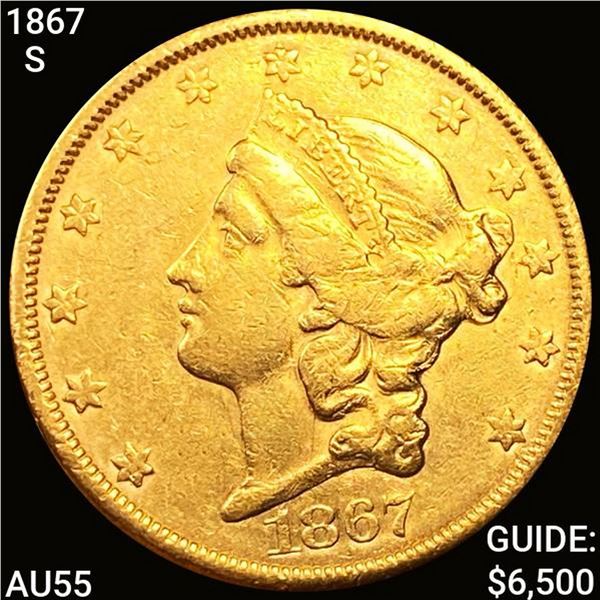 1867-S $20 Gold Double Eagle HIGH GRADE