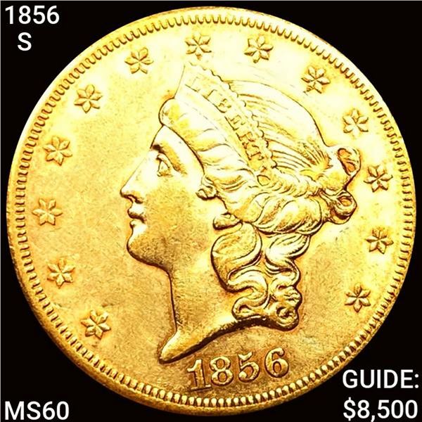 1856-S $20 Gold Double Eagle UNCIRCULATED