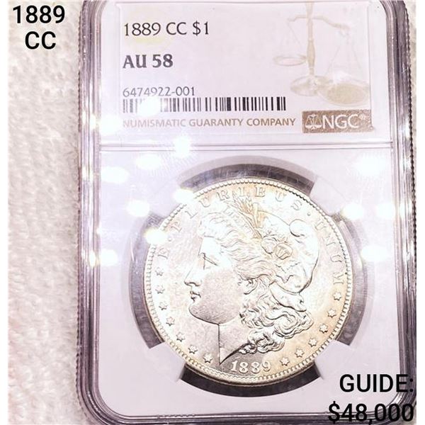 1889-CC Morgan Silver Dollar NGC AU58