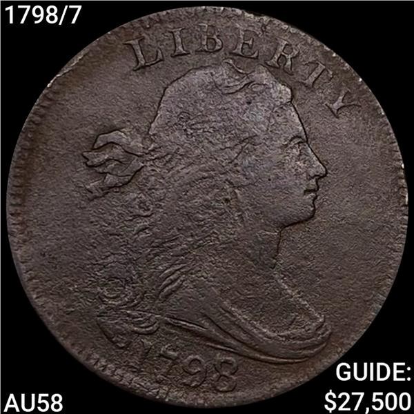 1798/7 Draped Bust Large Cent CHOICE AU