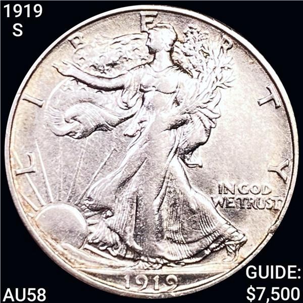 1919-S Walking Liberty Half Dollar CHOICE AU