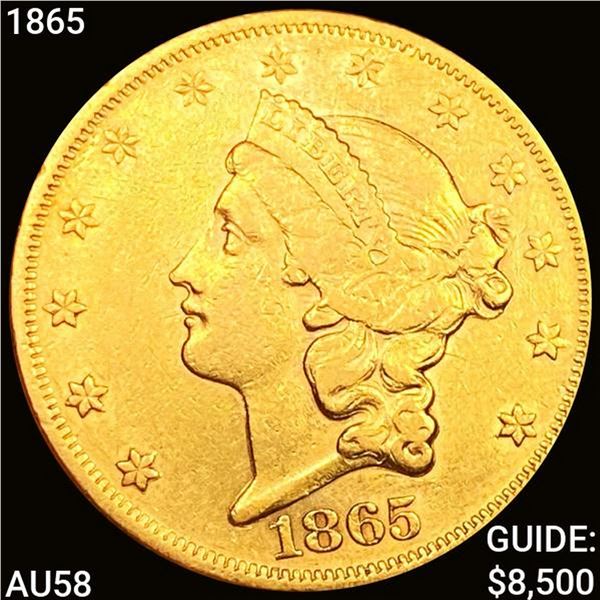1865 $20 Gold Double Eagle CHOICE AU