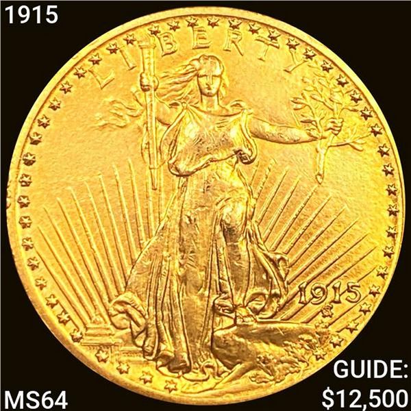 1915 $20 Gold Double Eagle CHOICE BU