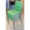 Image 1 : 4 GREEN CHAIRS