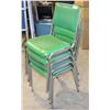 Image 1 : 4 GREEN CHAIRS