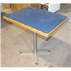 Image 1 : BLUE RECTANGULAR WOOD TABLE 32"W X24"D X30"H