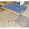 Image 1 : BLUE RECTANGULAR WOOD TABLE 32"W X24"D X30"H