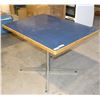 Image 1 : BLUE RECTANGULAR WOOD TABLE 42"W X32"D X 30"H