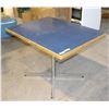 Image 1 : BLUE RECTANGULAR WOOD TABLE 42"W X32"D X 30"H