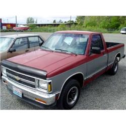 92 CHEVROLET S10 5SPD P/U EXMT.                                       