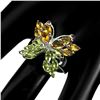 Image 3 : Natural Marquise Citrine Peridot Butterfly Ring