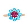 Image 1 : Natural Pigeon Blood Ruby Ruby & Neon Apatite Ring