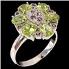 Image 1 : Natural Peridot &  Rhodolite Garnet Ring