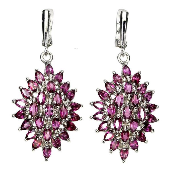 Natural Marquise Rhodolite Garnet Earrings