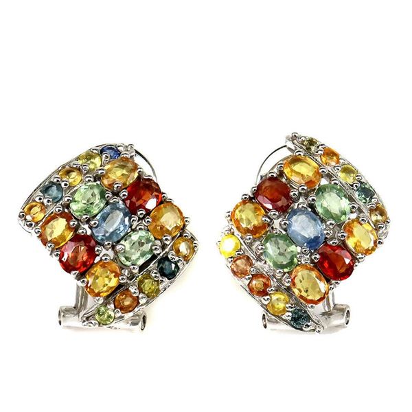Natural Fancy Color Sapphire Earrings