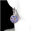 Image 2 : Natural  Tanzanite & Rhodolite Garnet Earrings