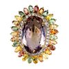Image 1 : Natural Handmade Ametrine 25.40 Ct Sapphire Tanzanite Brooch