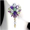Image 1 : Natural Amethyst Citrine Emerald Peridot Earrings