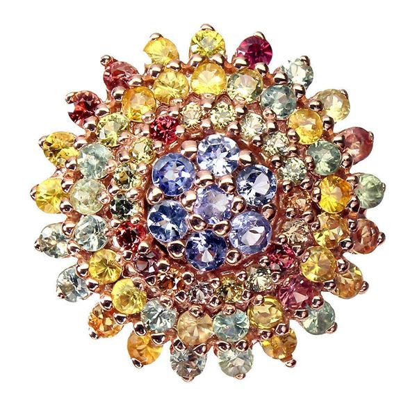 Natural  Tanzanite & Sapphire Ring